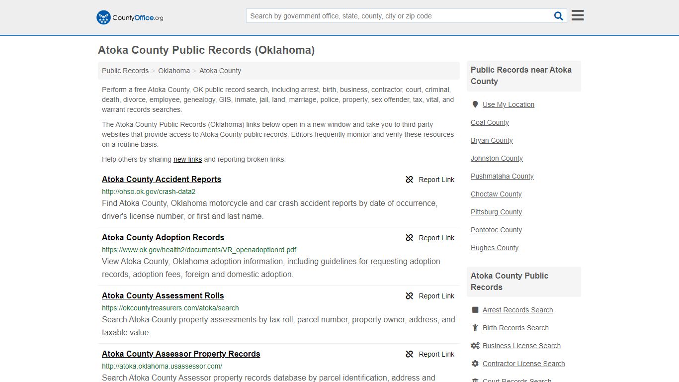 Public Records - Atoka County, OK (Business, Criminal, GIS ...