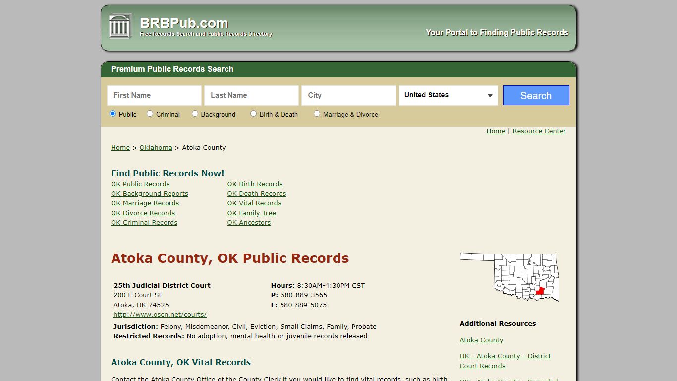 Atoka County Public Records | Search Oklahoma Government ...